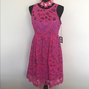 NWT Nanette Lepore pink lace dress